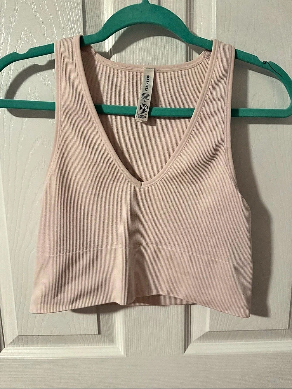 Athleta Aurora Seamless Crop Rib Tank in Pink
